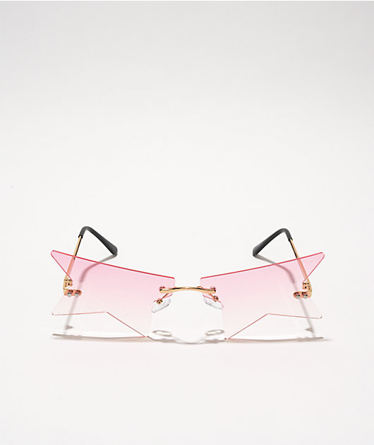 Pink Half Star Sunglasses