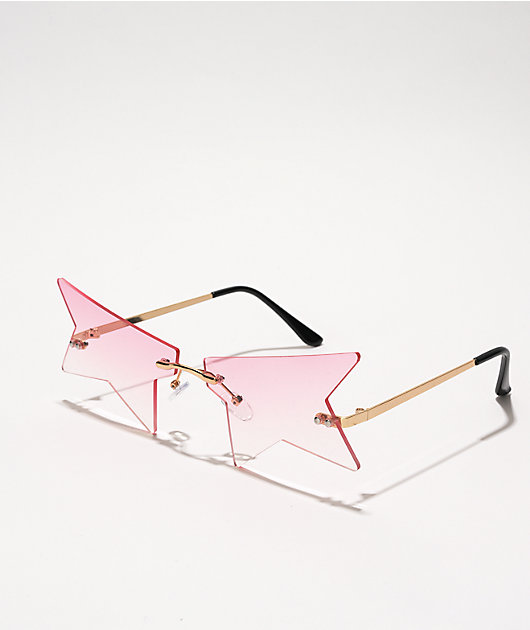 Pink Half Star Sunglasses