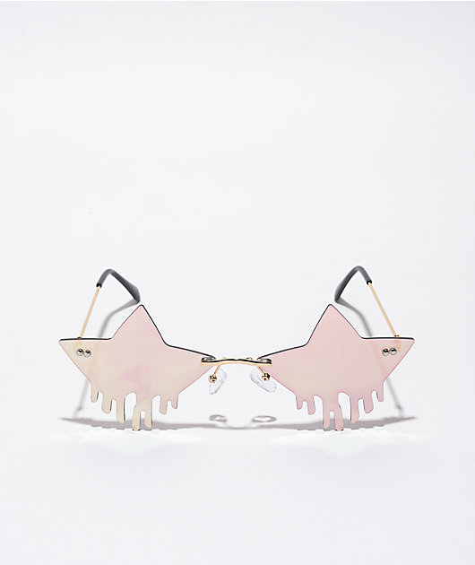 Pink Revo Dripping Star Sunglasses