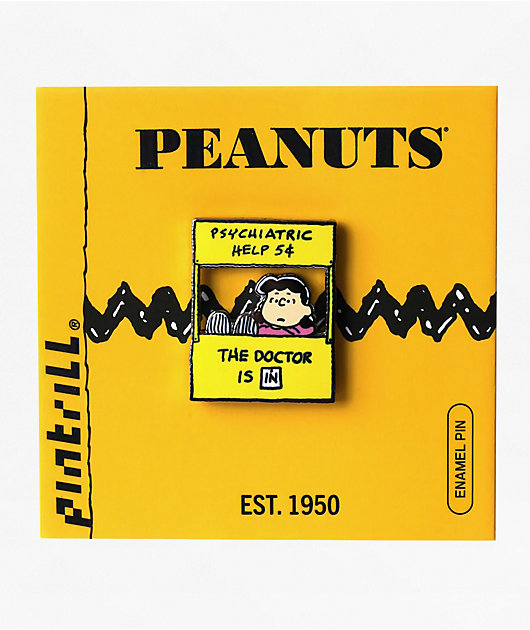 Pintrill x Peanuts Lucy's Psychiatry Booth Enamel Pin