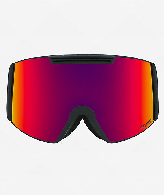 Pit Viper Backslap The Power Surge Black & Red Snowboard Goggles