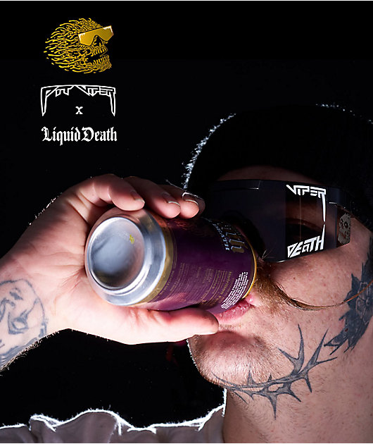 Pit Viper x Liquid Death The Exec Original Black & Smoke Polarized Sunglasses