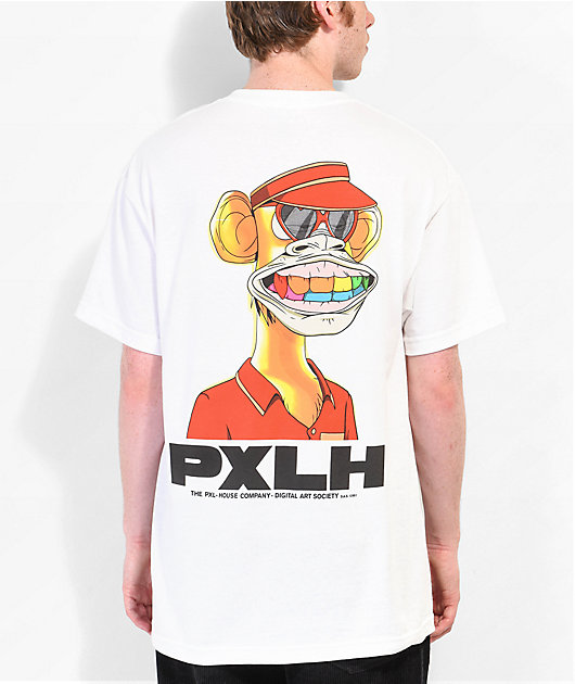 Pixel House Golden Supersize White T Shirt pixel-house-golden-supersize-white-t-shirt