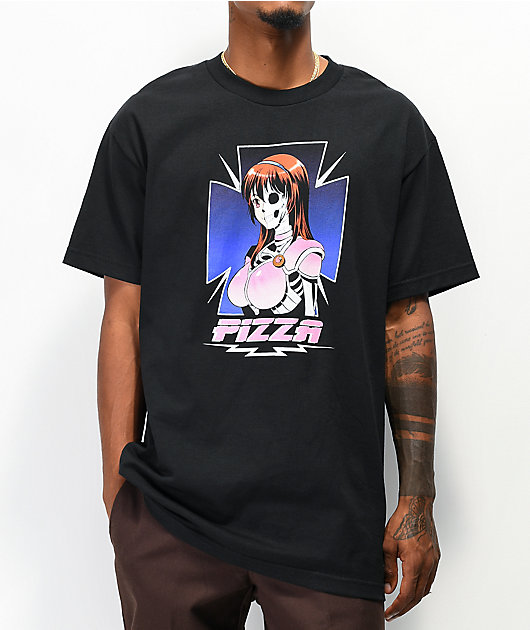 Pizza Hooked Black T-Shirt