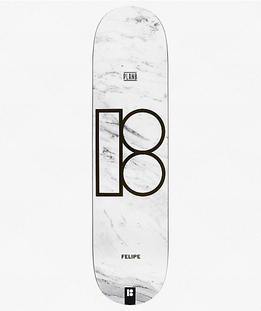 Plan B Gustavo White Marble Twin 8.0" Skateboard Deck