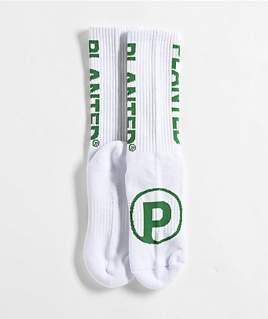 Planted White Crew Socks