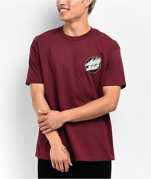 Burgundy t shirt mens sale