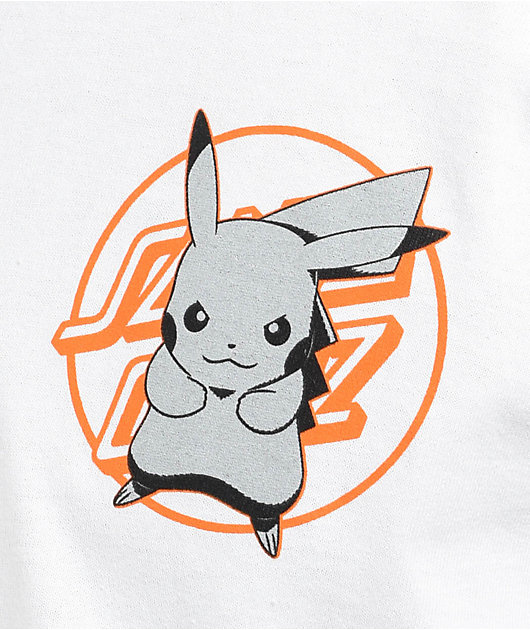 Pokemon & Santa Cruz Pikachu Men's White T-Shirt