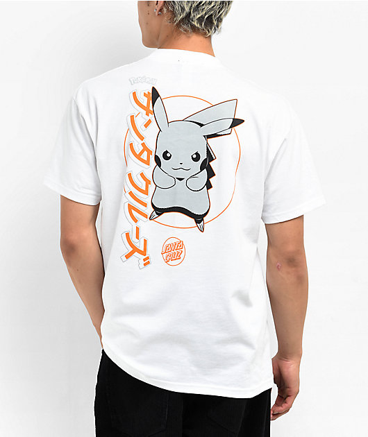 Pokemon & Santa Cruz Pikachu Men's White T-Shirt