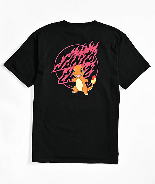 Pokémon & Santa Cruz Fire Type 1 Youth Black T-Shirt | Zumiez