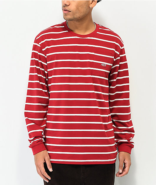 Poler Rufus Maroon Stripe Long Sleeve T 