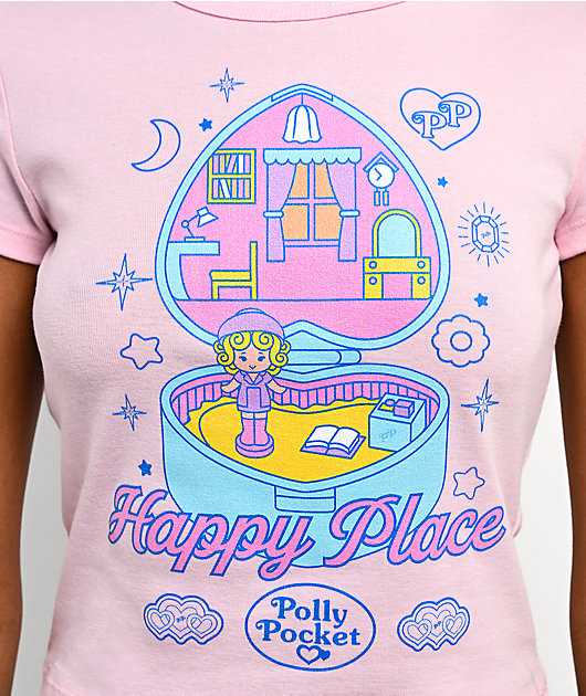 Polly Pocket Happy Place Pink Crop T-Shirt