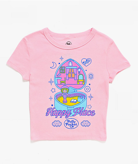 Polly Pocket Happy Place Pink Crop T-Shirt