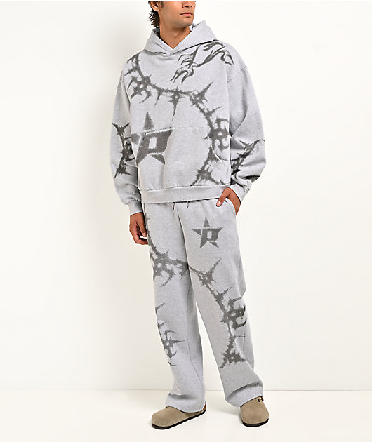 Porfa P Star Grey Hoodie