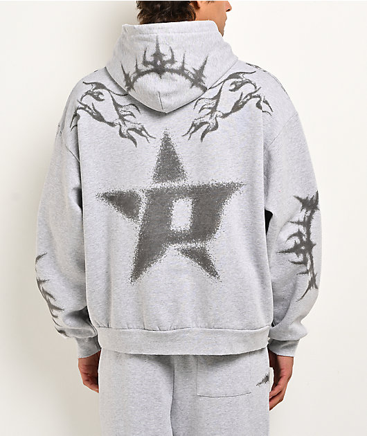 Porfa P Star Grey Hoodie