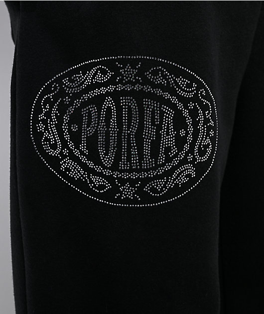 Porfa Stones Black Baggy Sweatpants