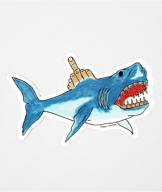 Porous Walker Shark Attack Sticker