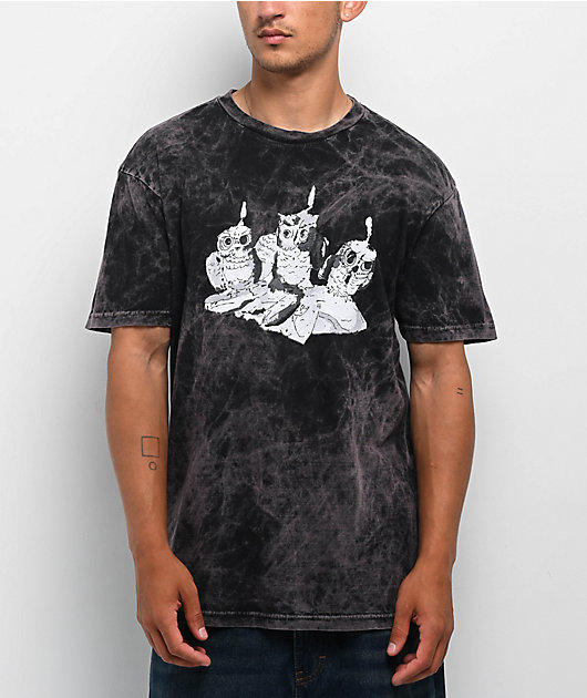 Portal Dimension Owl Candle Vintage Black T-Shirt