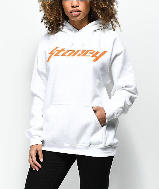 White stoney hoodie Clearance