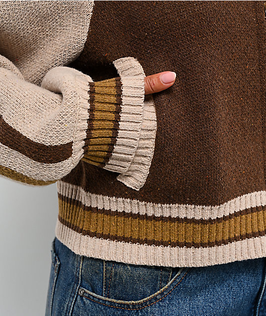 Pretty Garbage Adriana Brown Zip Sweater | Zumiez