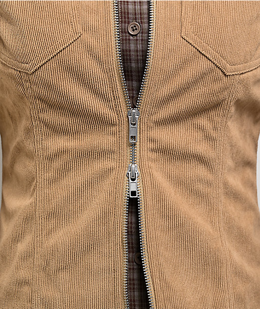 Pretty Garbage Jinny Khaki Corduroy Crop Jacket
