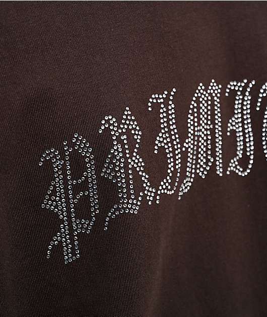 Primitive Archie Rhinestone Brown Heavyweight T-Shirt