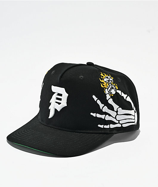 Primitive Bones II Black Snapback Hat