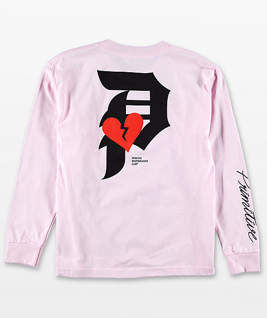 Primitive Boys Heartbreaker Pink Long Sleeve T-Shirt