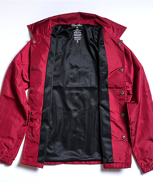 burgundy coach jacket