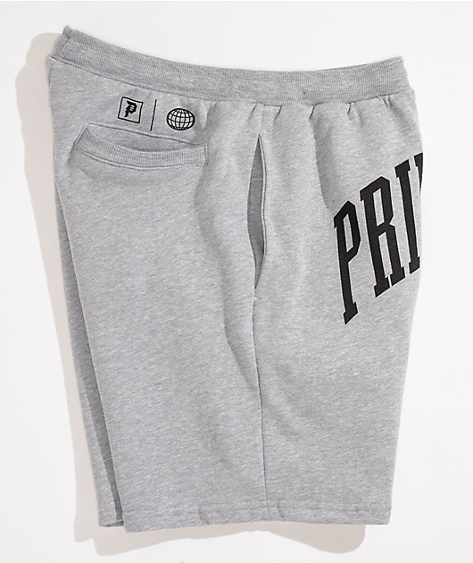 Primitive Collegiate Arch Grey Fleece Sweat Shorts