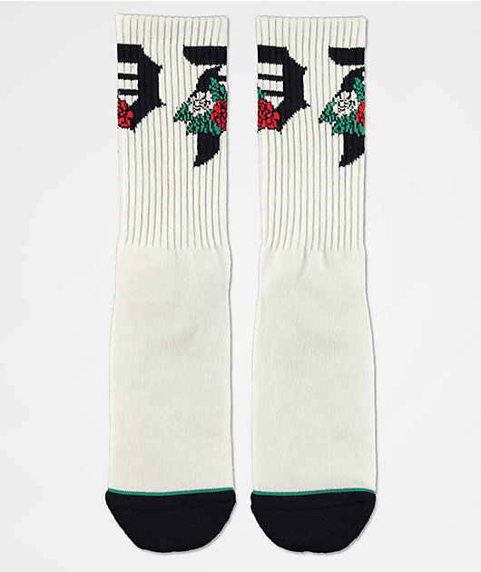 Primitive Dos Flores White Crew Socks