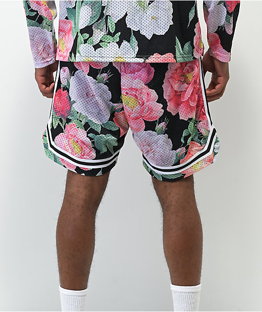Primitive Eden Black & Floral Mesh Shorts