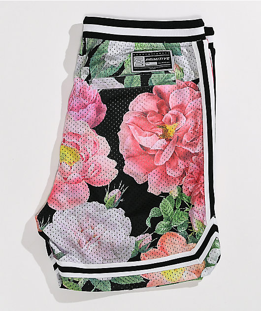 Primitive Eden Black & Floral Mesh Shorts