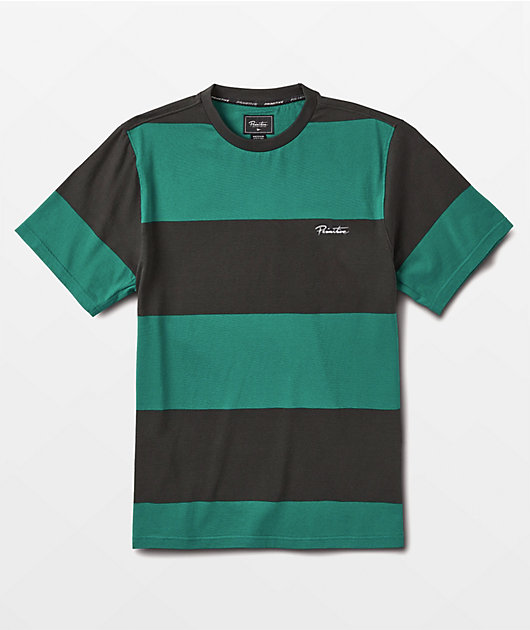 Primitive Edison Black & Green Stripe Knit T-Shirt