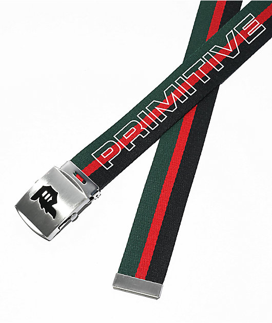 Gucci Web Belt with Rectangular Buckle