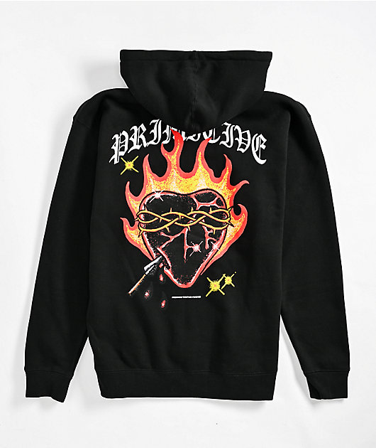 Primitive Flames Black Zip Hoodie | Zumiez