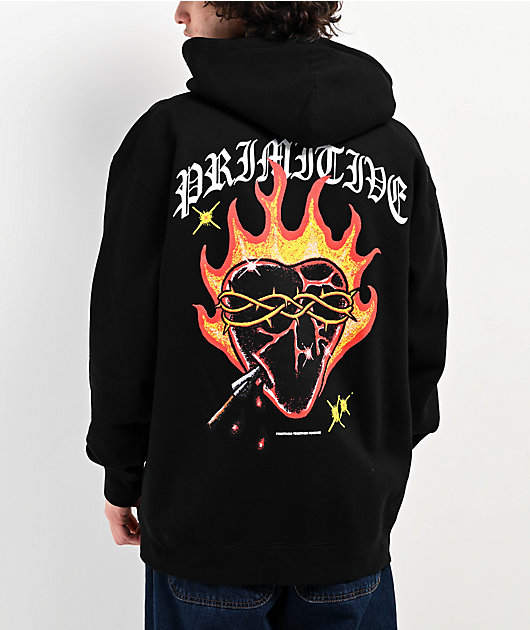 Primitive Flames Black Zip Hoodie | Zumiez