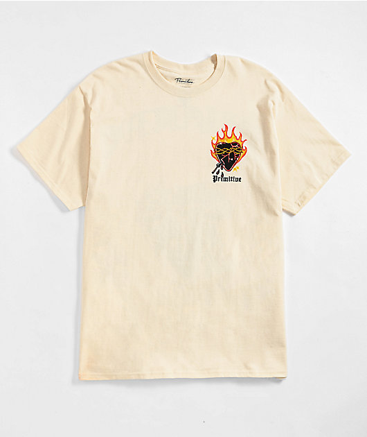 Primitive Flames Cream T-Shirt