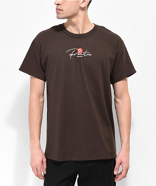 Primitive Ginza Cat Brown T-Shirt | Zumiez