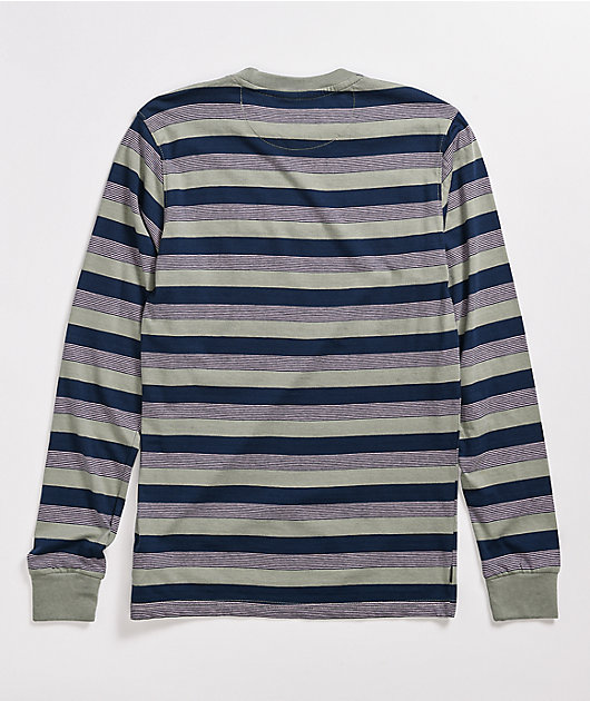 grey striped long sleeve shirt