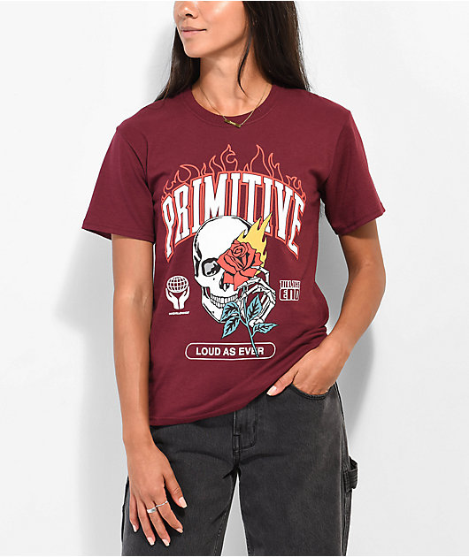 Primitive Heat Burgundy T-Shirt