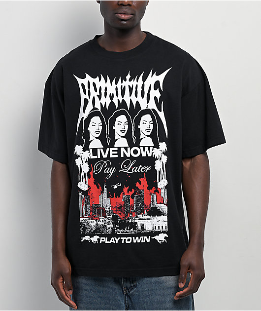 応援グッズ SPACE AGE APPAREL HIP LOCK T-SHIRT XS Primitive High Risk Black Heavyweight T-Shirt | Zumiez