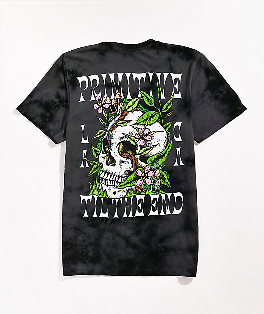 Primitive Lifer Black & Grey Tie Dye T-Shirt