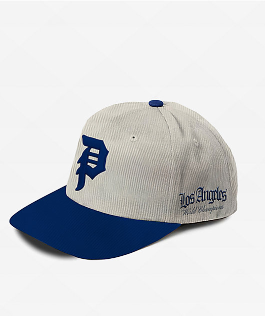 Primitive Loyalty A-Frame Natural & Blue Corduroy Snapback Hat