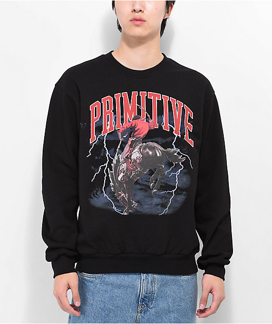 Primitive Nightrider Black Crewneck Sweatshirt Zumiez