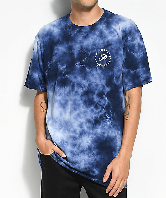 Primitive Orbit camiseta en azul marino con efecto tie dye
