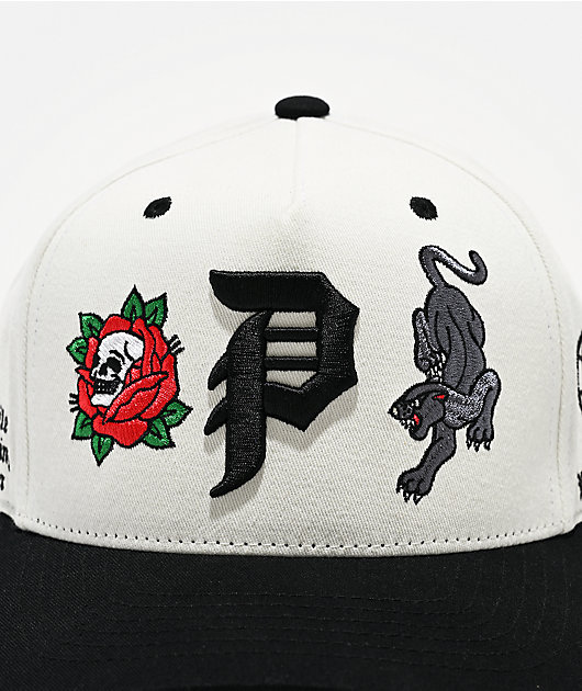 Primitive Outsider White & Black Snapback Hat
