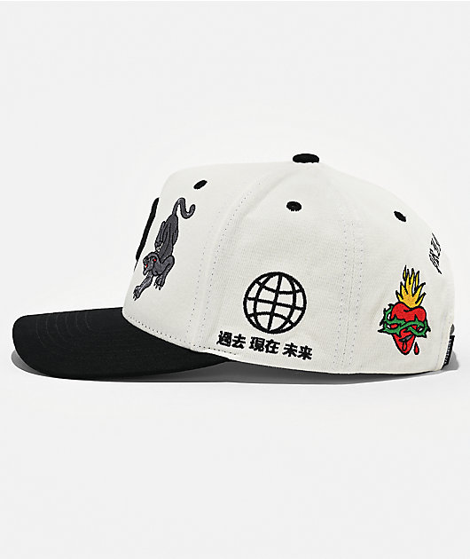 Primitive Outsider White & Black Snapback Hat