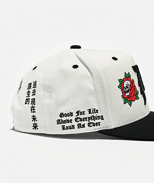 Primitive Outsider White & Black Snapback Hat