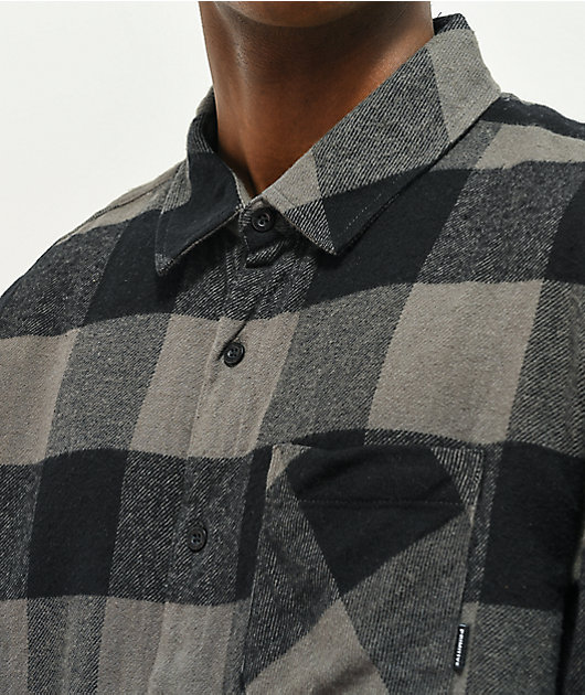 Shadow Black \u0026 Grey Plaid Flannel Shirt